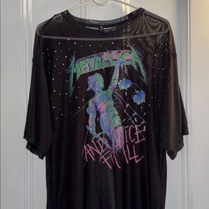 Black Graphic Metallica Sheer Tee